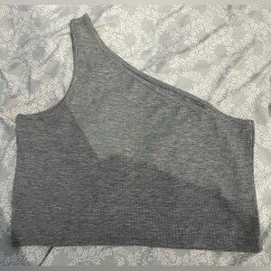 Ribbed One Shoulder Strap Crop Top